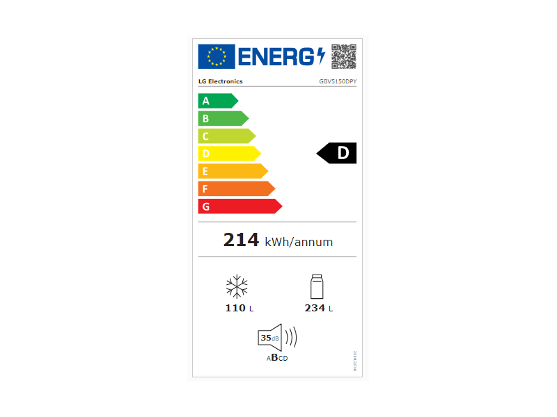 LG GBV5150DPY Kombinirani hladnjak s donjim zamrzivačem