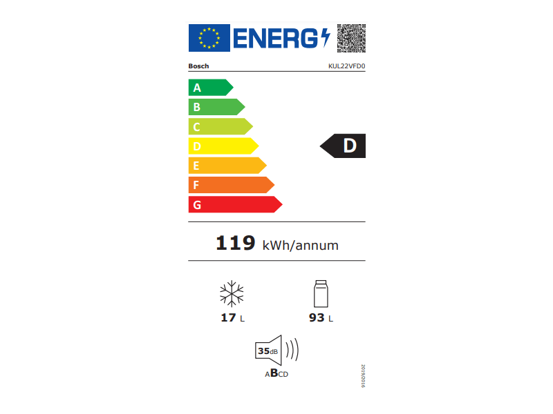 Bosch KUL22VFD0 Beépíthető hűtőszekrény