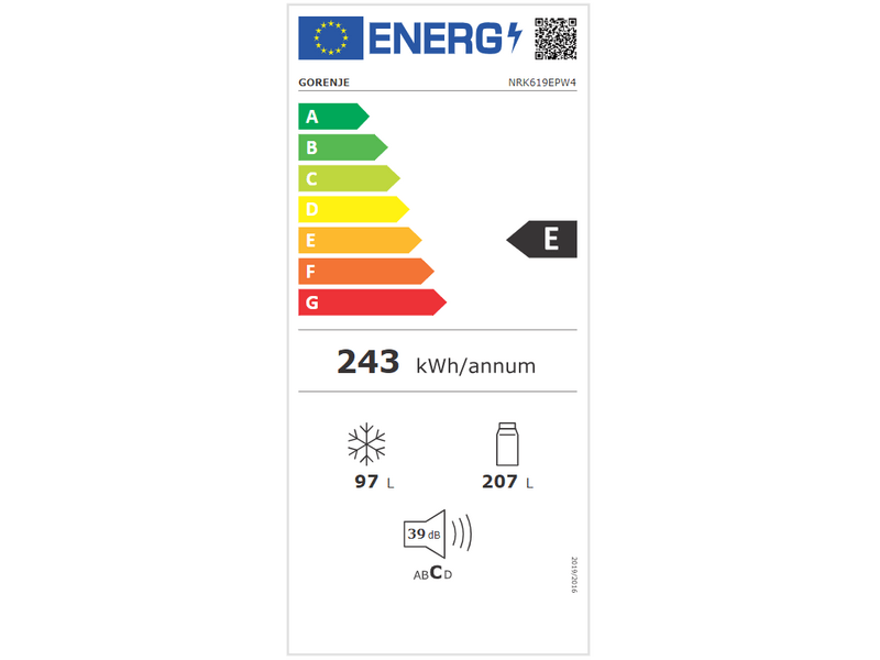 Gorenje NRK619EPW4 Alulfagyasztós kombinált hűtőszekrény