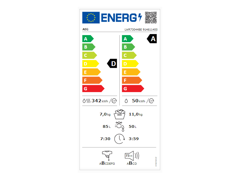 AEG ProSteam® 7000 LWR73044BE Mosó-szárító gép