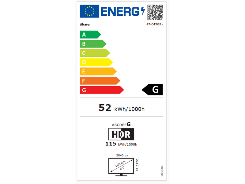 sHARP 43GR8265E 43” 4K UHD Smart QLED Televízió