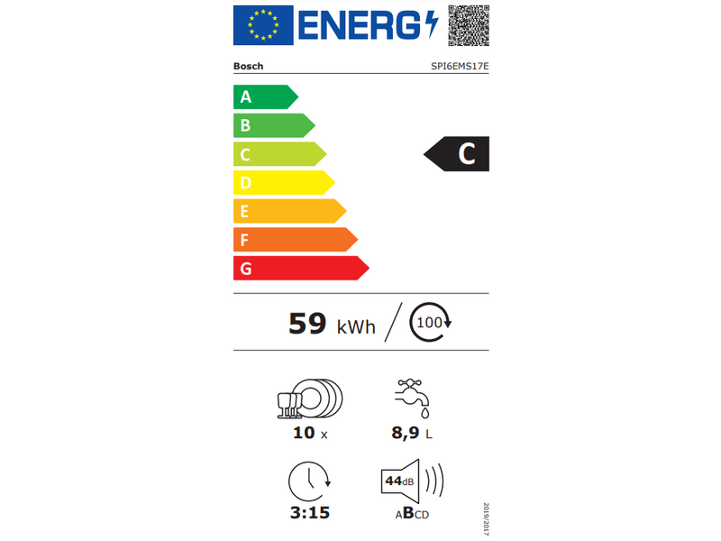 Bosch SPI6EMS17E Beépíthető mosogatógép