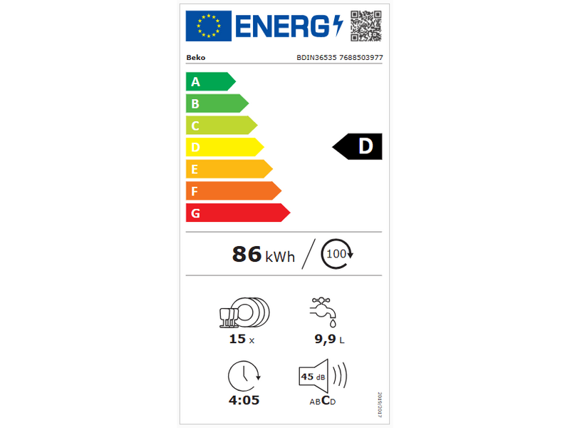 Beko BDIN36535 Beépíthető mosogatógép