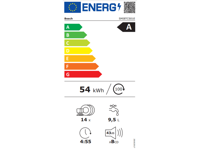 Bosch SMI8TCS01E Beépíthető mosogatógép