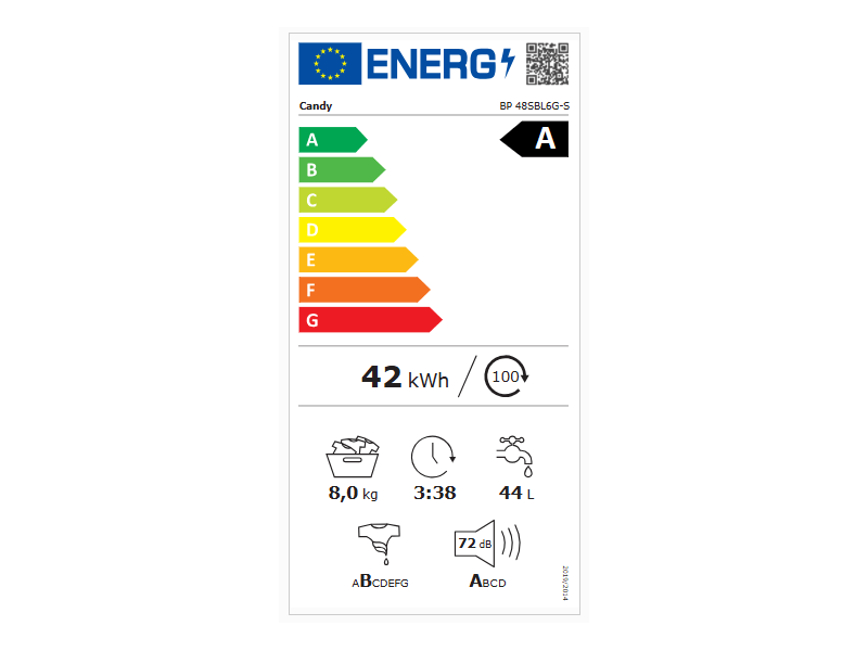 Candy BP 48SBL6G-S ProWash 550 Elöltöltős mosógép