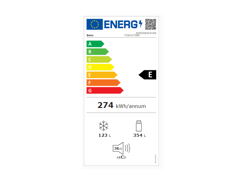 Beko B3RDNE504HXB Felülfagyasztós kombinált hűtőszekrény