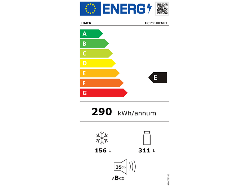 Haier HCR3818ENPT Cube 83 Series 3 Hűtőszekrény