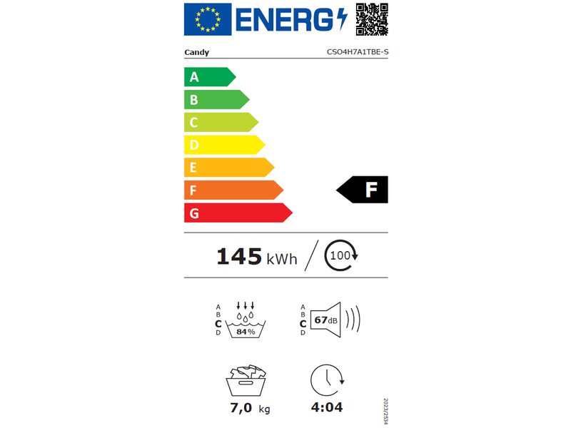 Candy CSO4 H7A1TBE-S Hőszivattyús szárítógép