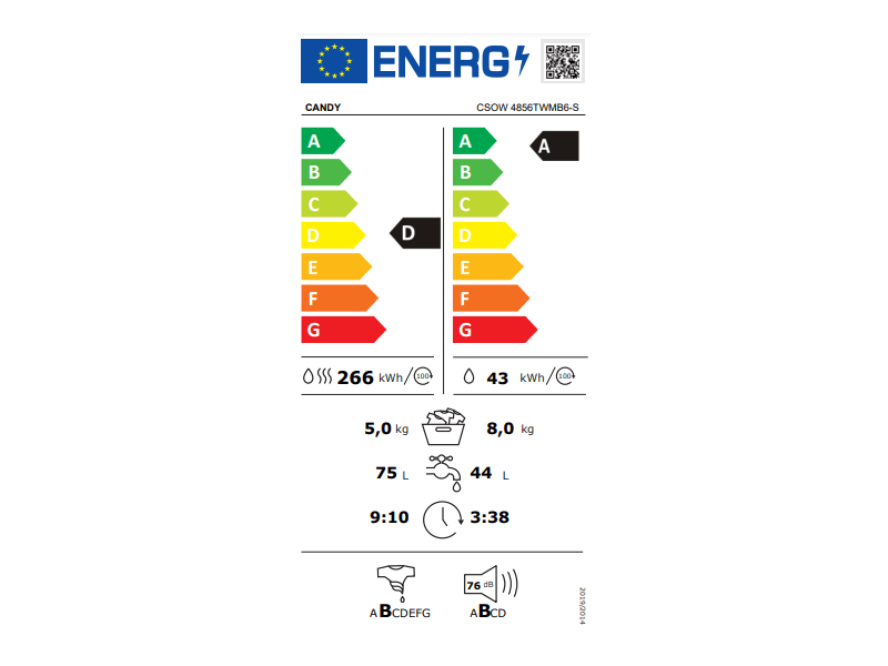 Candy CSOW4856TWMB6 Mosó- szárítógép
