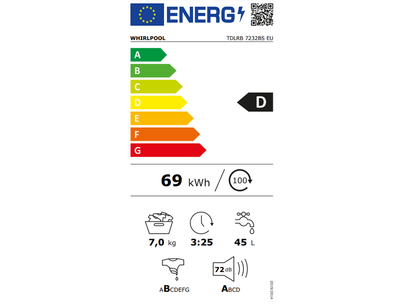 Whirlpool TDLRB7232BSEU Felültöltős mosógép