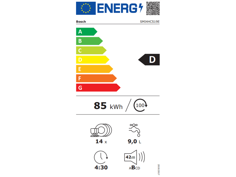 Bosch SMI4HCS19E Integrálható Mosogatógép