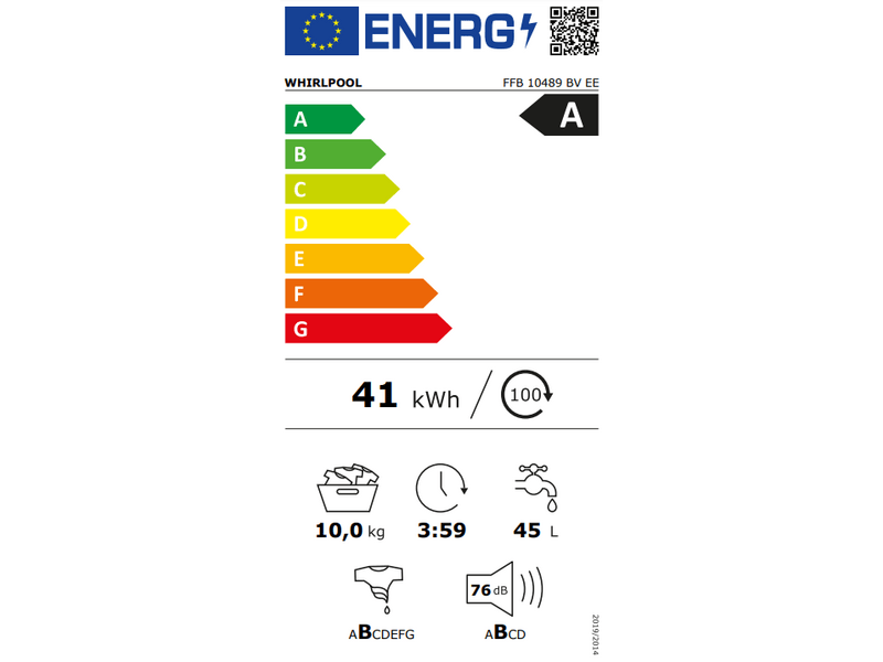 Whirlpool FFB10489BVEE Elöltöltős mosógép