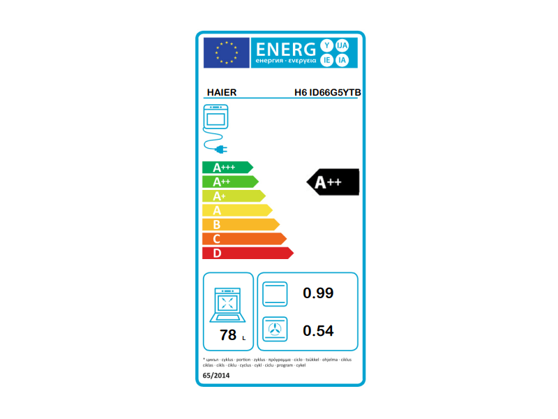 sütő, A++, hőlégbefúvás,79 liter, fekete