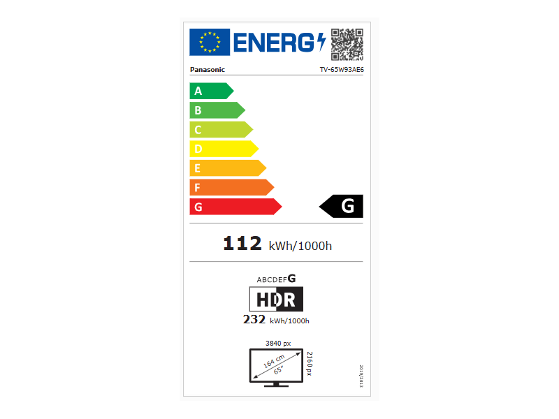 Panasonic TV-65W93AE6 Smart LED TV 165cm