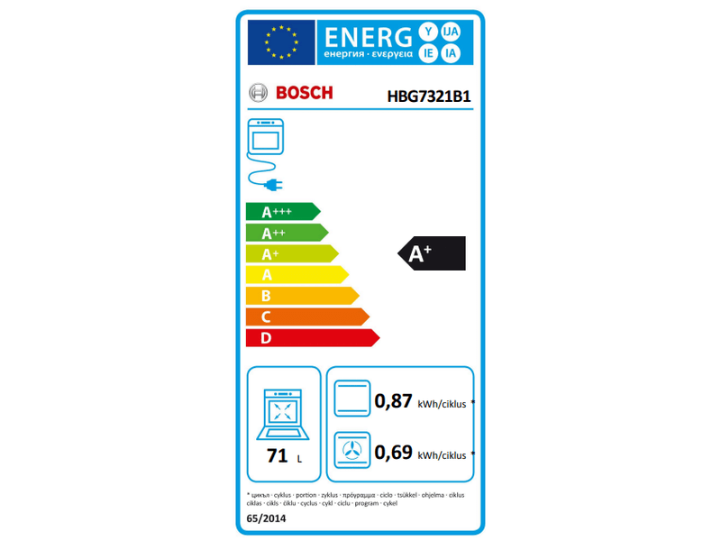 Bosch HBG7321B1 Beépíthető sütő