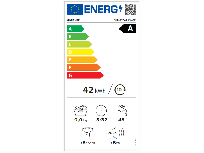 Gorenje WPNEI94A1SWIFI Perilica rublja s prednjim punjenjem