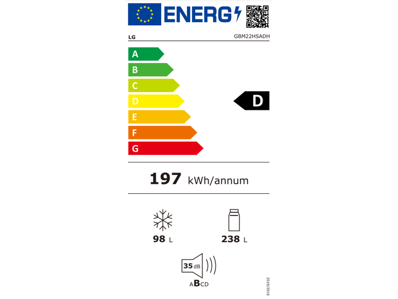 LG GBM22HSADH Alulfagyasztós kombinált hűtőszekrény