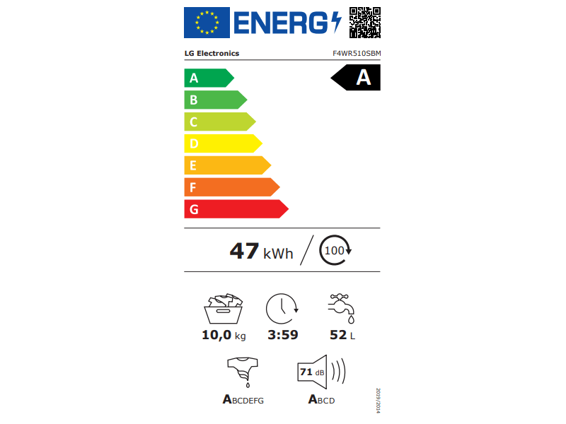 LG F4WR510SBM Elöltöltős mosógép