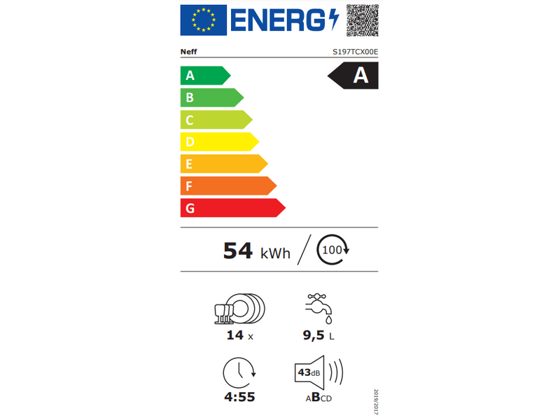Neff S197TCX00E Beépíthető mosogatógép