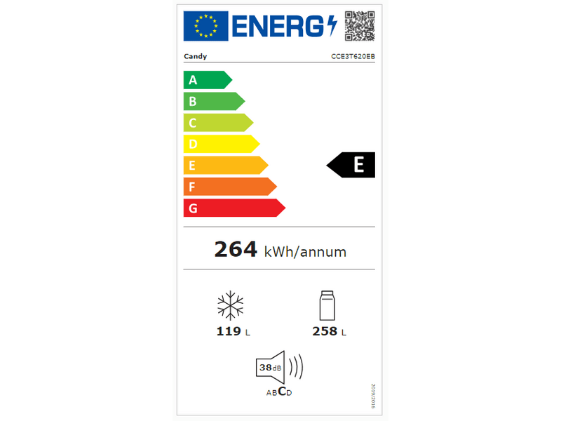 Candy CCE3T620EB Alulfagyasztós kombinált hűtőszekrény