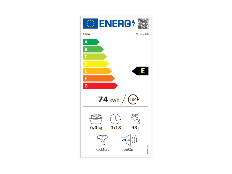 Tesla WF61030K Elöltöltős mosógép