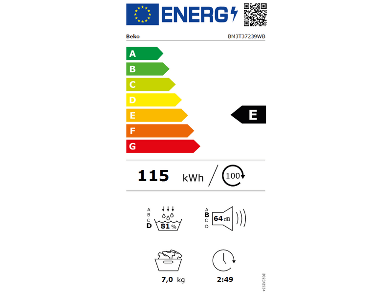 Beko BM3T37239WB Hőszivattyús szárítógép