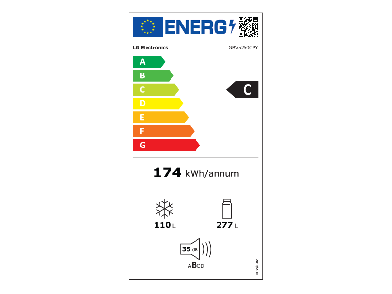 LG GBV5250CPY Alulfagyasztós kombinált hűtőszekrény