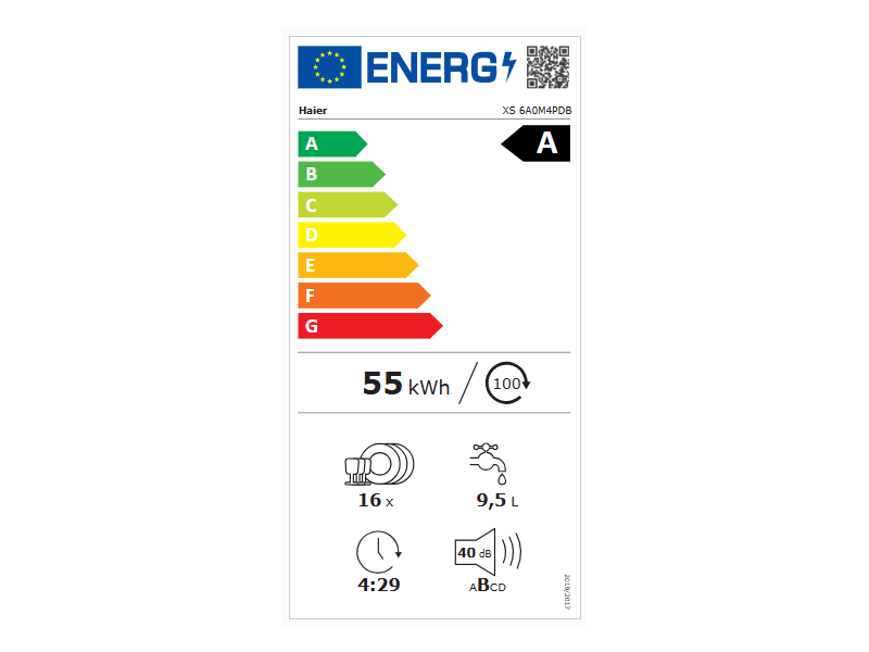 Haier XS 6A0M4PDB Integrált mosogatógép