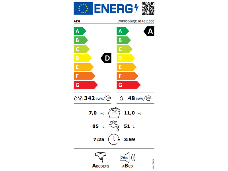 AEG LWR85066QE PowerCare 8000 Perilica-sušilica