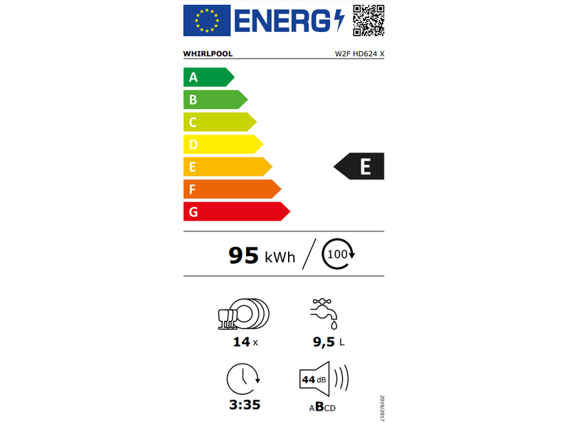 Whirlpool W2FHD624X Mosogatógép