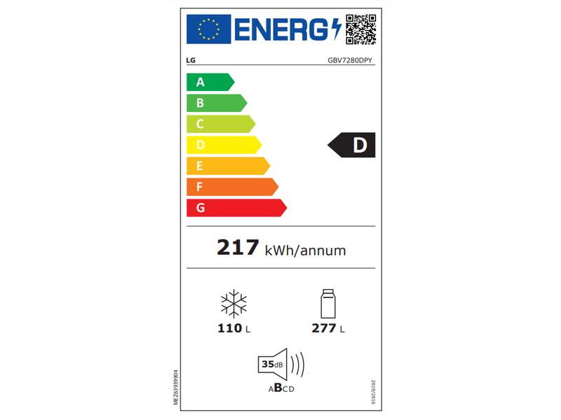LG GBV7280DPY kombinirani hladnjak s donjim zamrzivačem