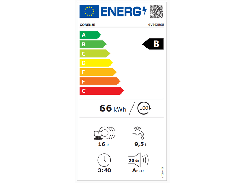 Gorenje GV663B65 G600 Teljesen beépíthető mosogatógép