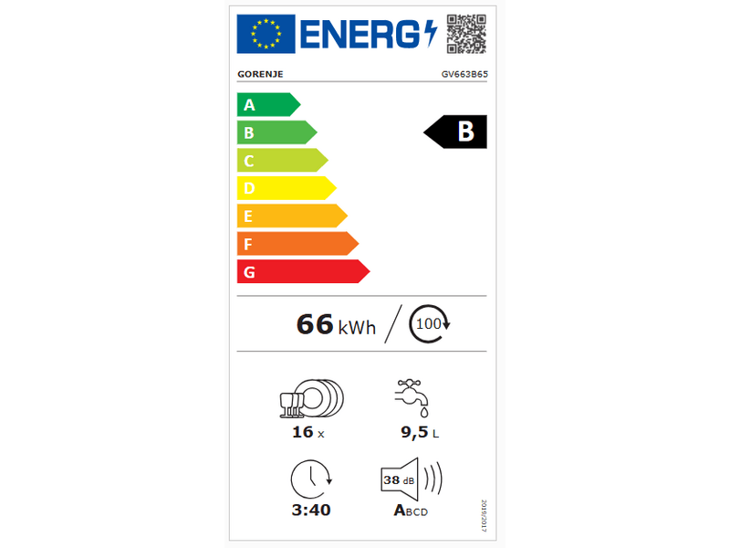 Gorenje GV663B65 G600 Teljesen beépíthető mosogatógép