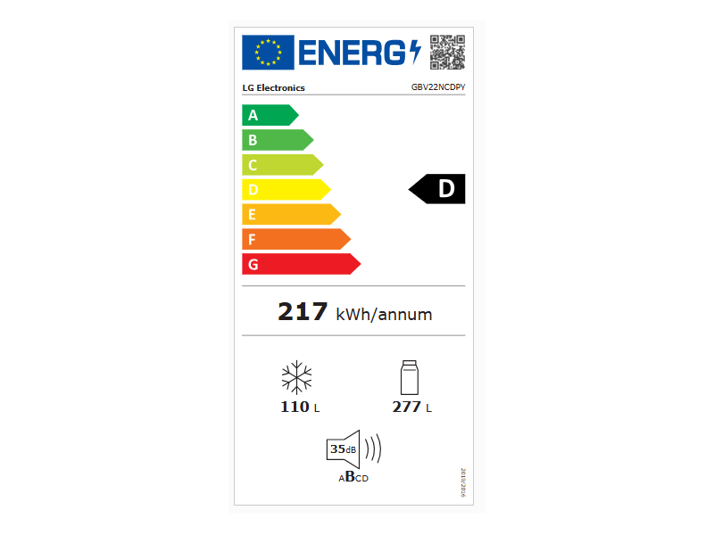 LG GBV22NCDPY Kombinirani hladnjak s donjim zamrzivačem
