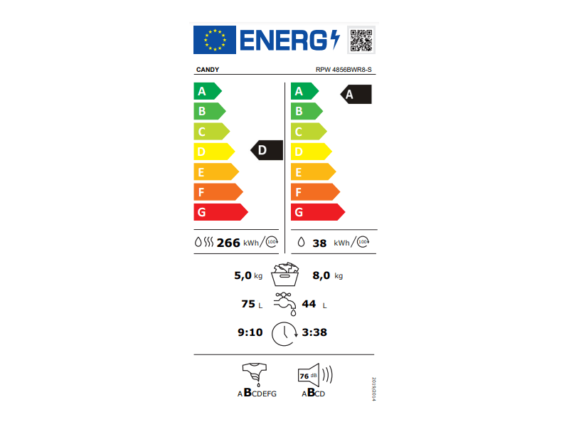 Candy RPW4856BWR8S Mosó- szárítógép