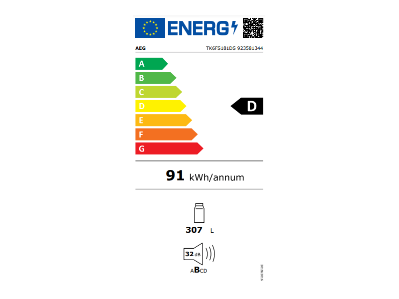 AEG TK6FS181DS 6000 Beépíthető hűtőszekrény