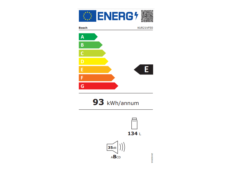 Bosch KUR21VFE0 Beépíthető hűtőszekrény