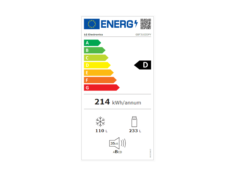 LG GBF3102DPY Alulfagyasztós kombinált hűtőszekrény