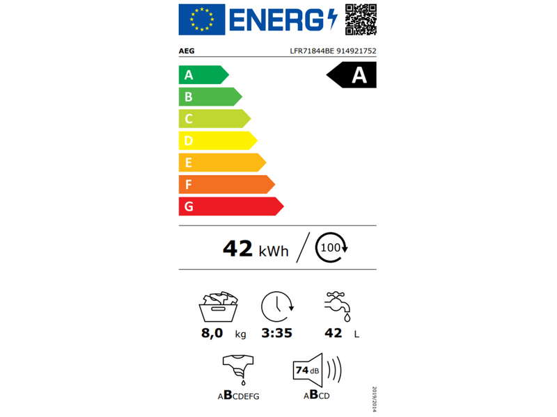 AEG LFR71844BE Elöltöltős mosógép, gőzfunkció