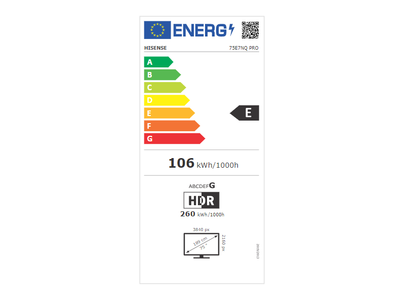 75E7NQPRO 4K UHD Smart QLED TV