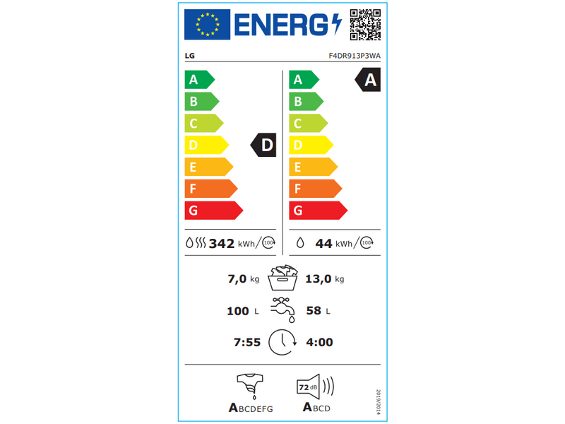 LG F4DR913P3WA Mosó- szárítógép