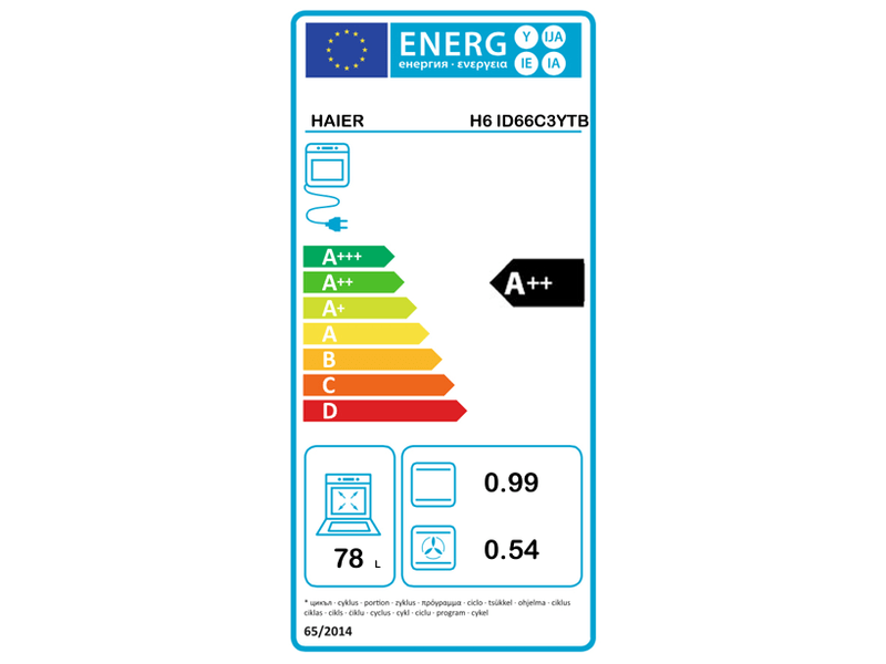 Haier H6 ID66C3YTB ID Series 6 Beépíthető sütő
