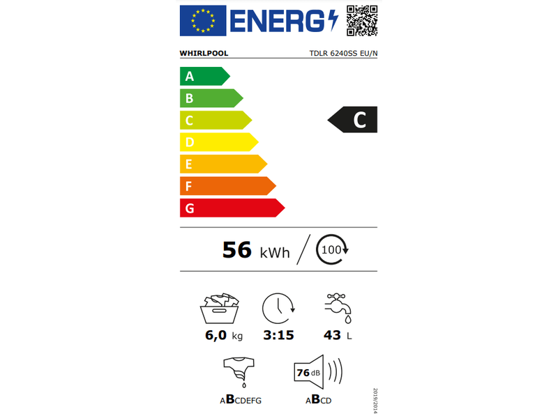 Whirlpool TDLR 6240SS EU/N Felültöltős mosógép