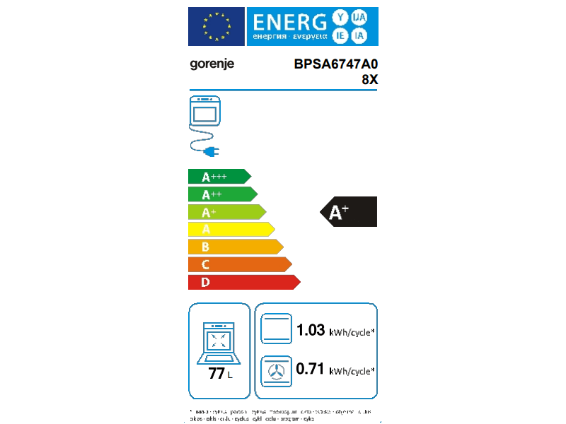 Gorenje BPSA6747A08X Ugradbena pirolitička pećnica