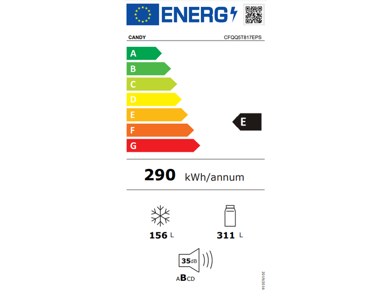 Candy CFQQ5T817EPS Side by Side hűtőszekrény