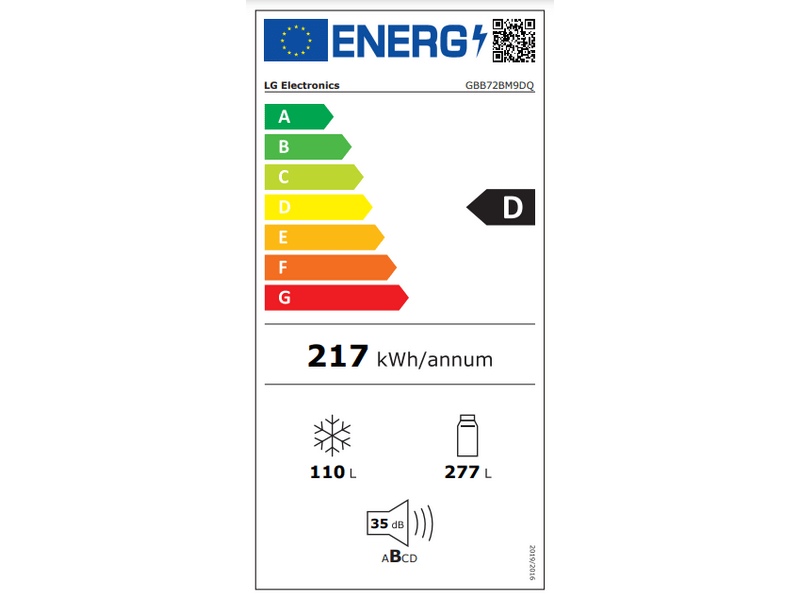 LG GBB72BM9DQ Alulfagyasztós hűtőszekrény