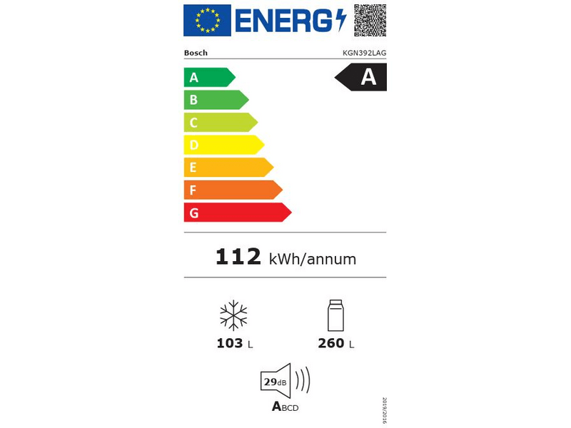 Bosch KGN392LAG Alulfagyasztós kombinált hűtőszekrény