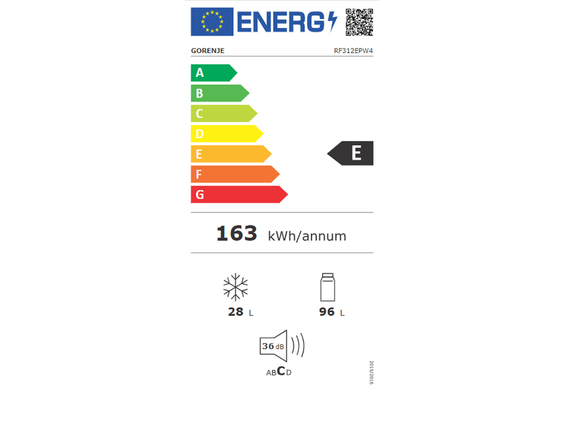 Gorenje RF312EPW4 Hladnjak s gornjim zamrzivačem