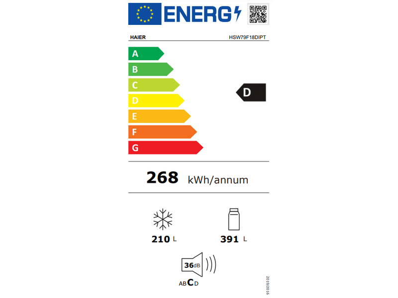 Haier HSW79F18DIPT Side by Side hátőszekrény