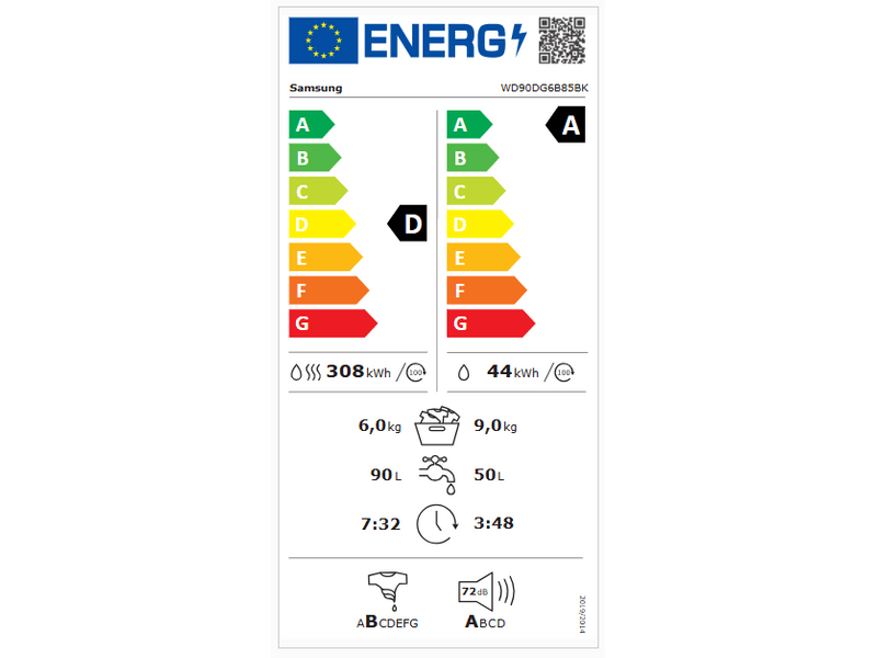 Samsung WD90DG6B85BKU4 Mosó- és szárítógép
